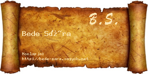 Bede Sára névjegykártya
