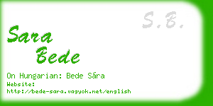 sara bede business card